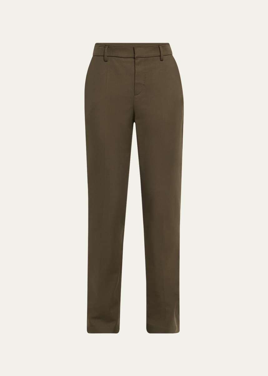 Brunello Cucinelli Cotton Stretch Slim-Leg Cigarette Pants With Slits