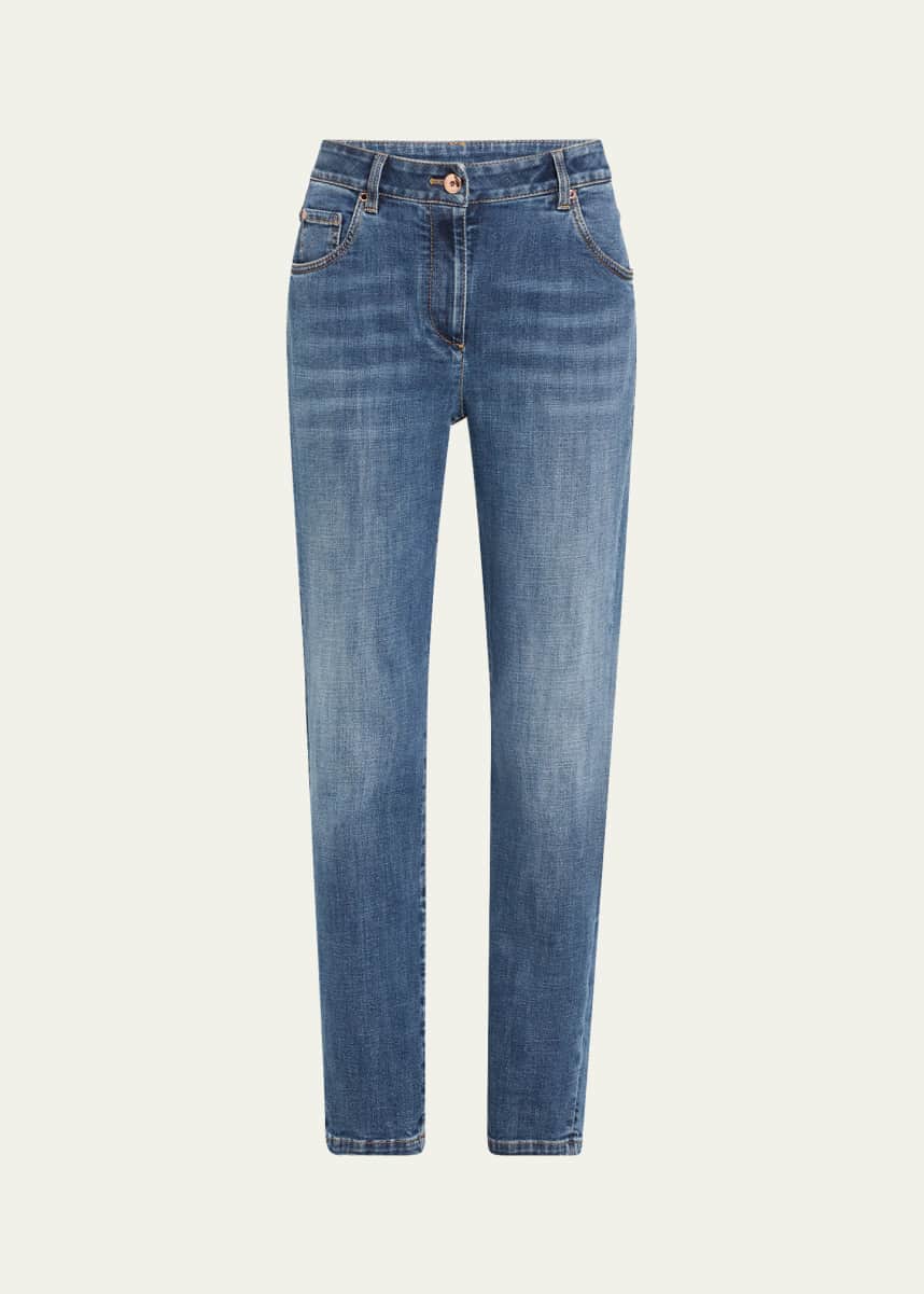 Brunello Cucinelli High-Rise Stretch Skinny-Leg Jeans