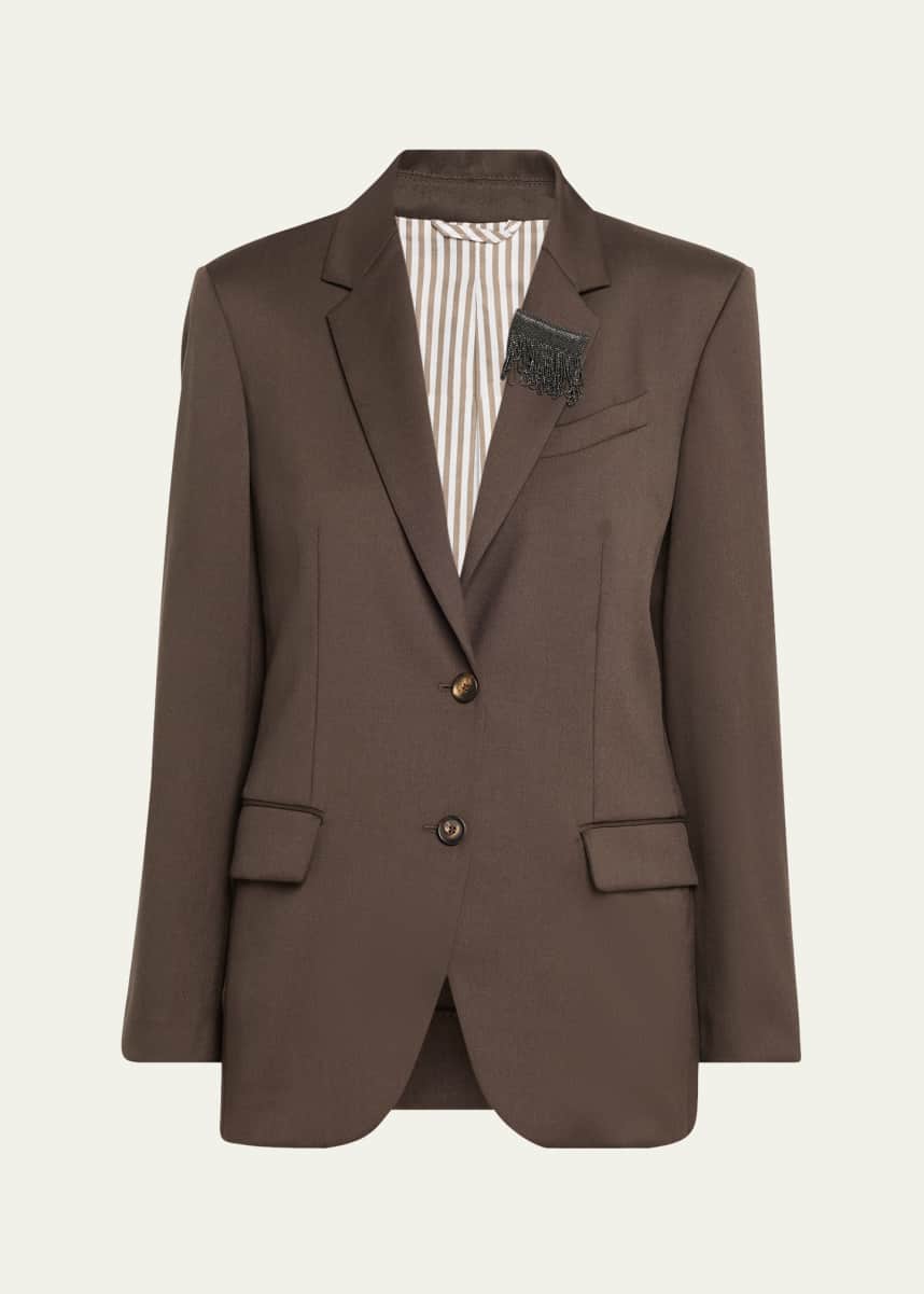 Brunello Cucinelli Single-Breasted Mohair Blazer