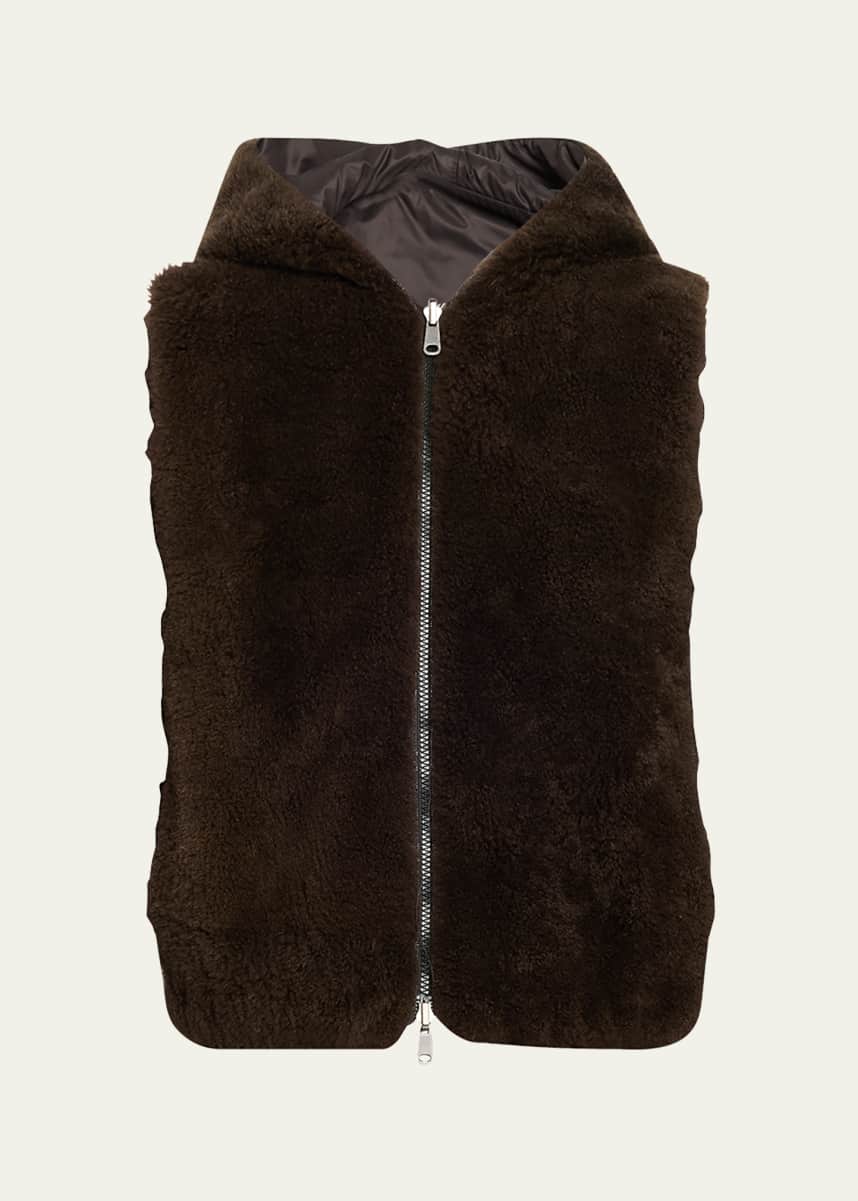 Brunello Cucinelli Reversible Hooded Goat Vest