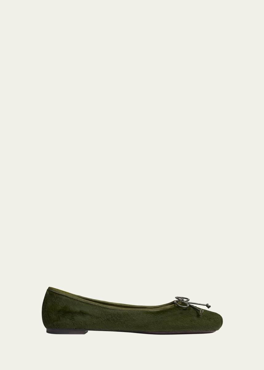 Khaite Charlotte Pony Hair Ballerina Flats
