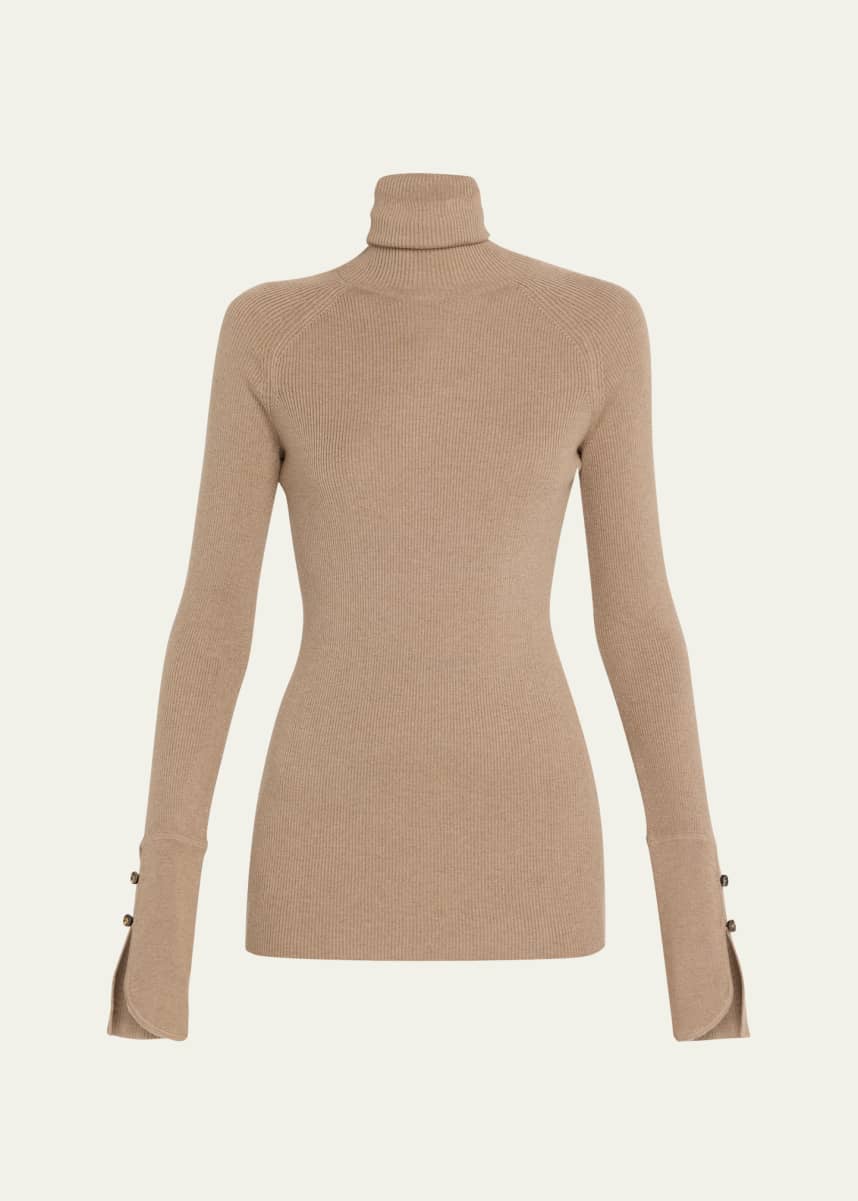Proenza Schouler Belle Ribbed Silk Cashmere Turtleneck