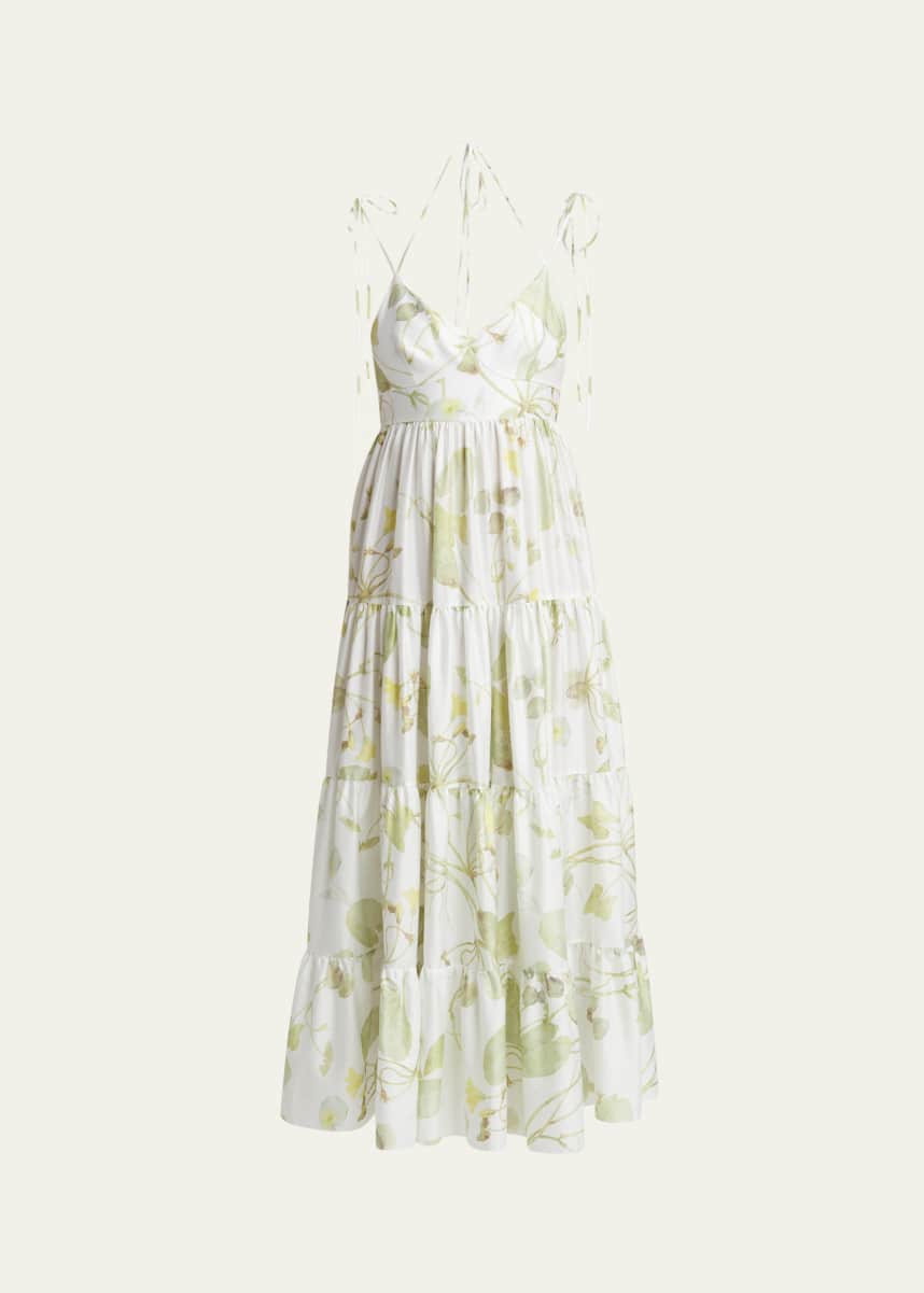 Erdem Strappy Fit-&-Flare Maxi Dress