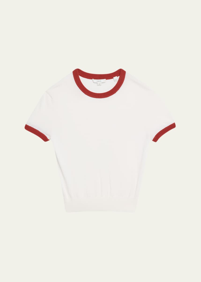 Vince Short-Sleeve Ringer Sweater Tee