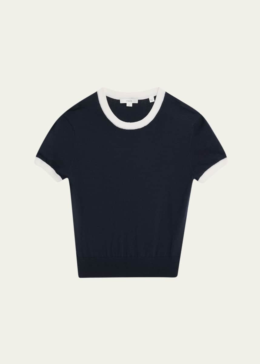 Vince Short-Sleeve Ringer Sweater Tee