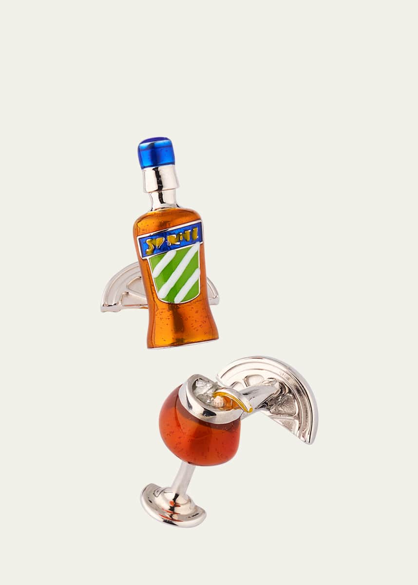 Jan Leslie Men's Spritz Cocktail Enamel Cufflinks