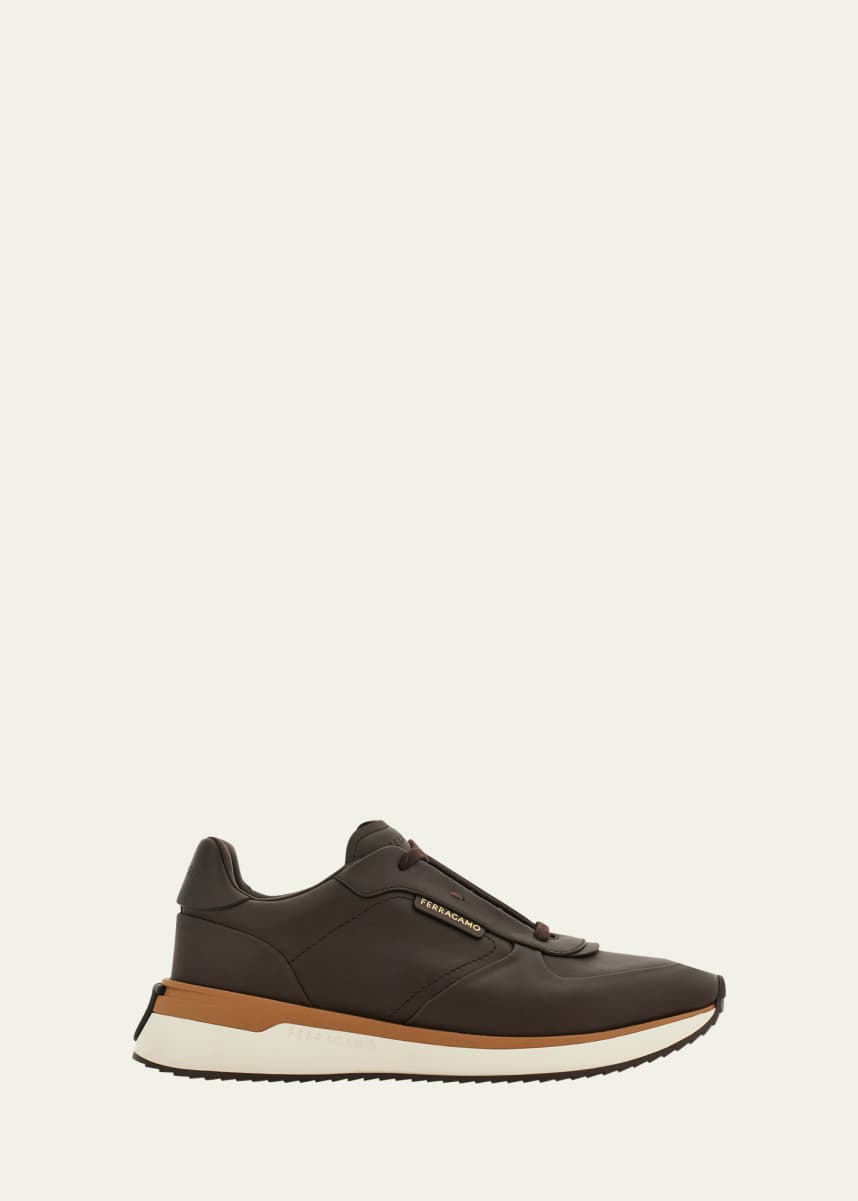 Ferragamo Men's America 1 Leather Runner Sneakers
