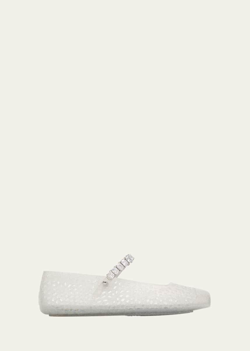 Jimmy Choo The Jelly Glitter Crystal-Strap Ballerina Flats
