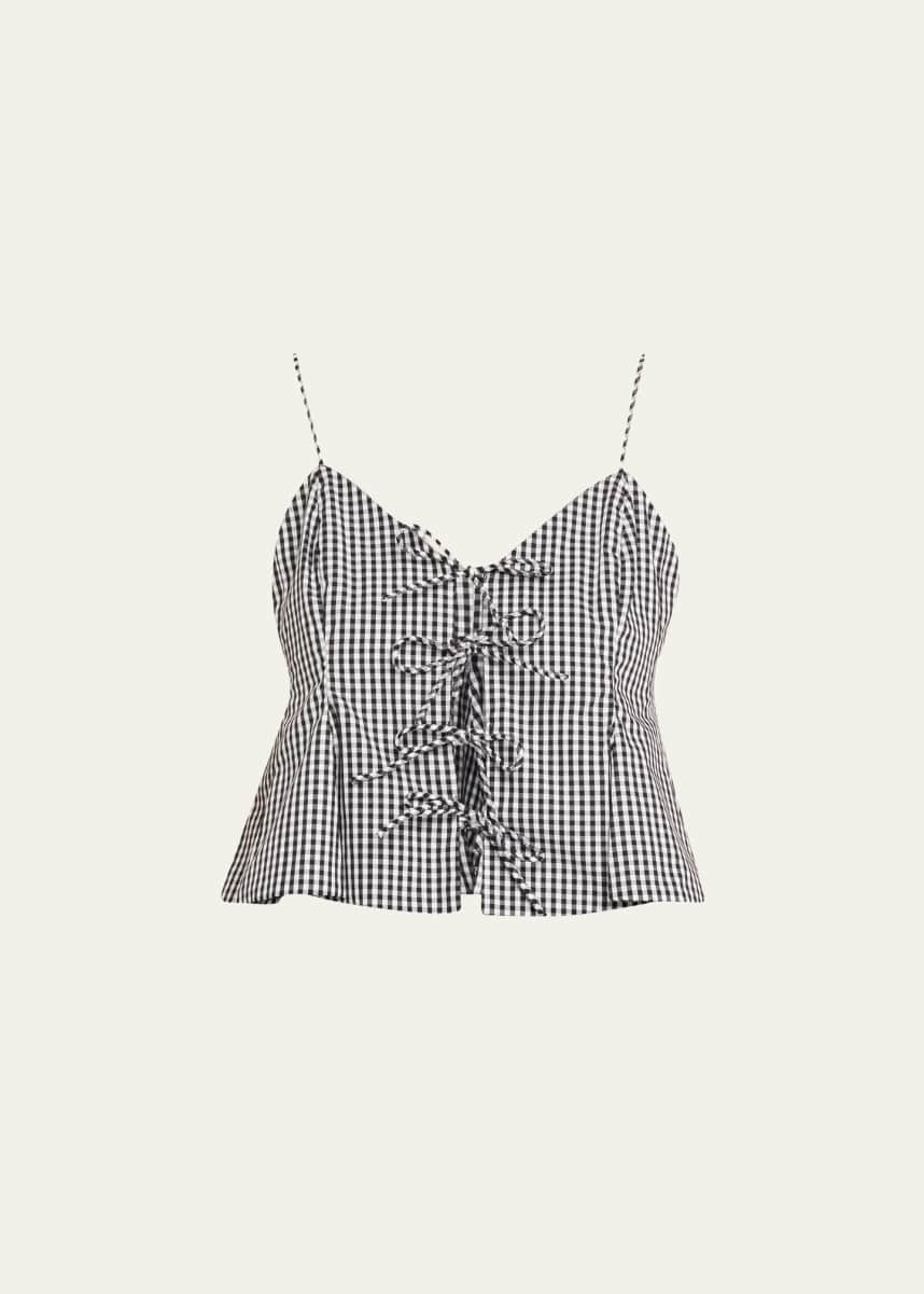 Sea Neci Gingham Tie-Front Cami