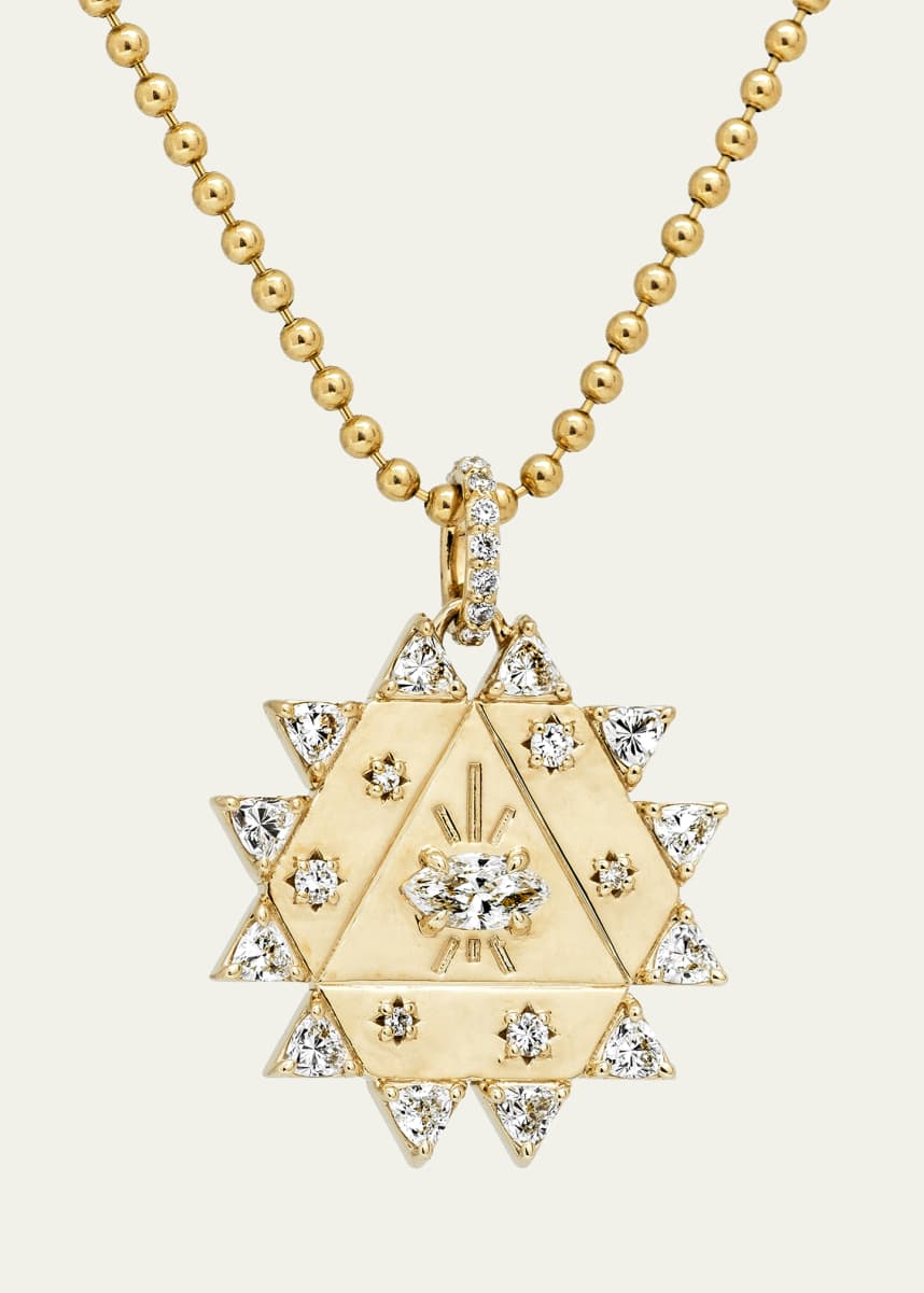 Dara Kaye Alchemy Mega Sun Transformation Pendant Necklace with Diamonds