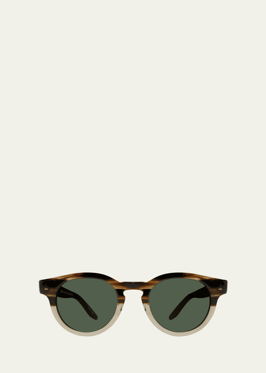 Barton Perreira Men's Oxford Acetate Round Sunglasses