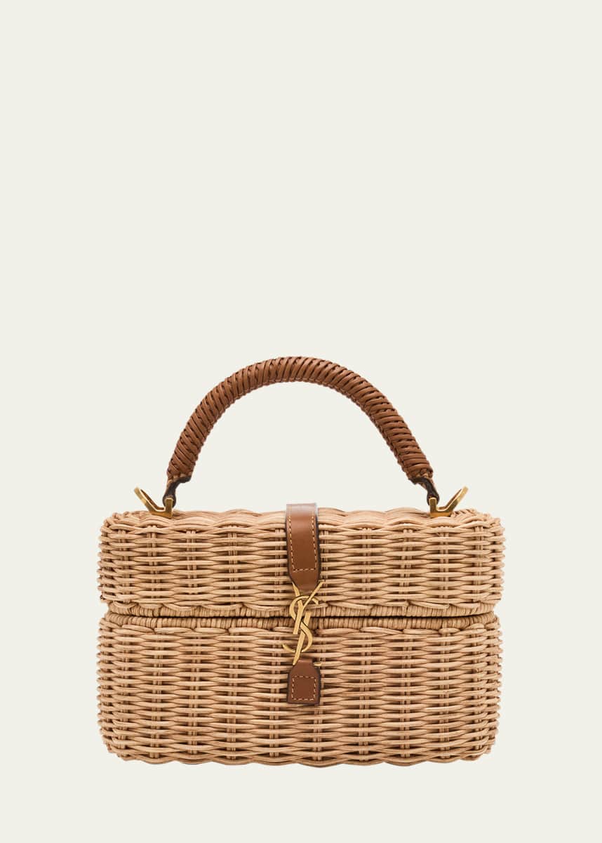 Saint Laurent YSL Vanity Bag in Raffia Wicker