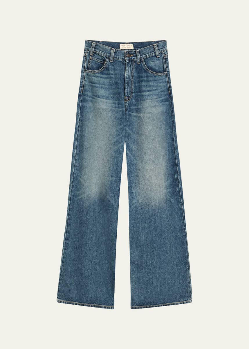 Nili Lotan Salome Wide-Leg Simon Wash Jeans