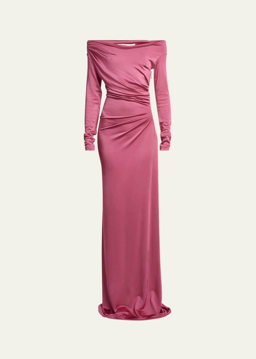 Victoria Beckham Off-Shoulder Draped Gown