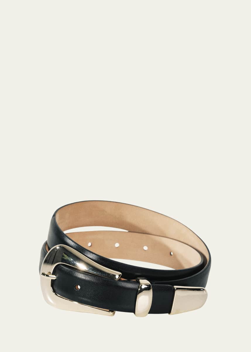 Dehanche Colette Gold-Tone Buckle Leather Belt