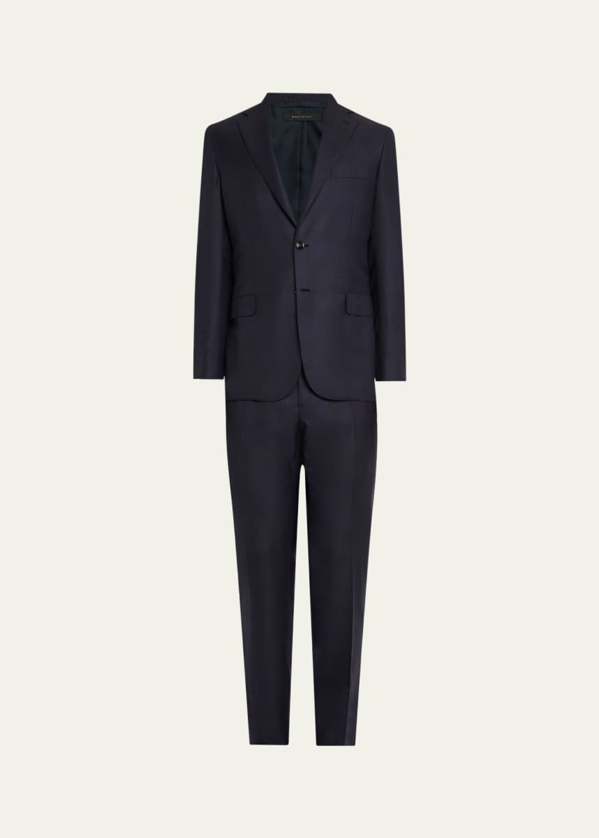 Brioni Men's Wool and Silk Tonal Plaid Two-Piece Suit