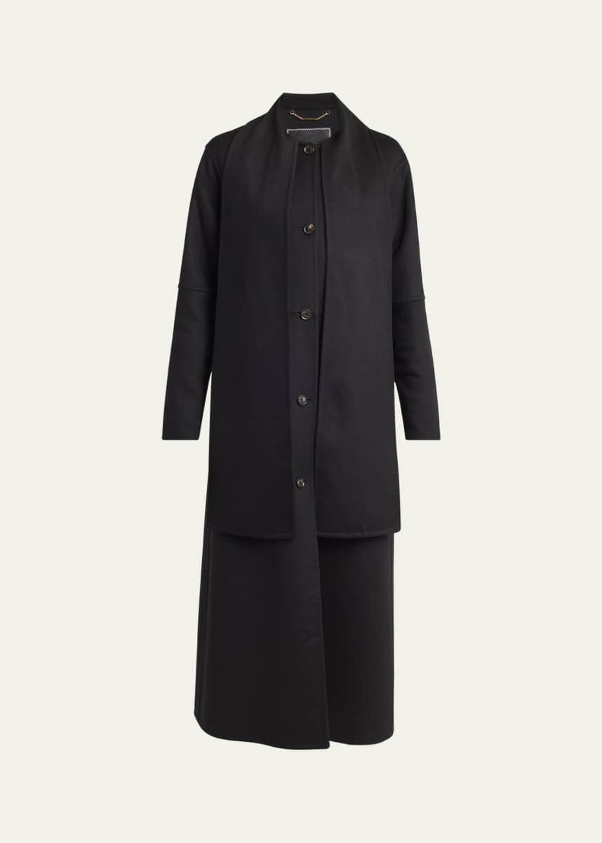 Kiton Scarf-Neck Cashmere Overcoat