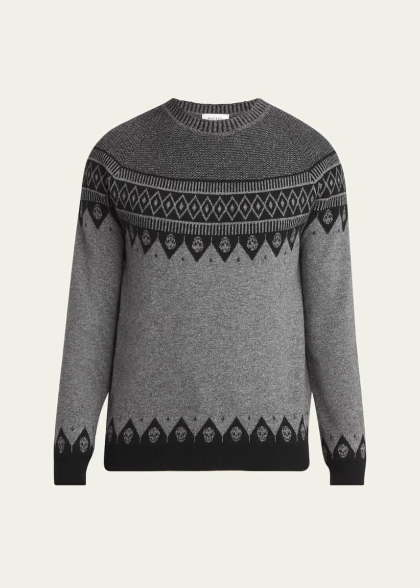 McQueen Men's Skull Fair Isle Sweater