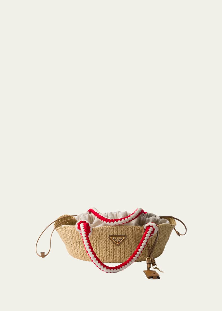 Prada Drawstring Crochet Shoulder Bag