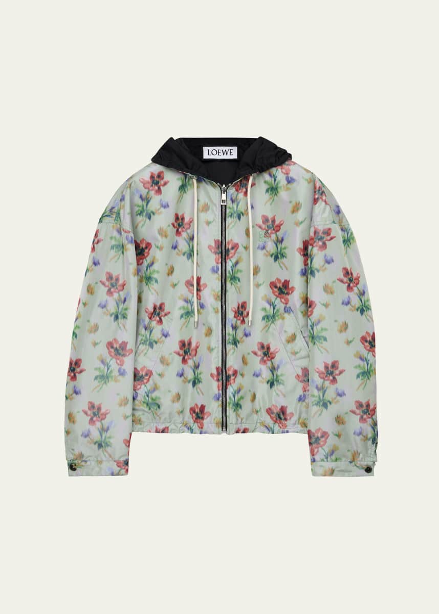Loewe Men's Reversible Floral-Print Windbreaker