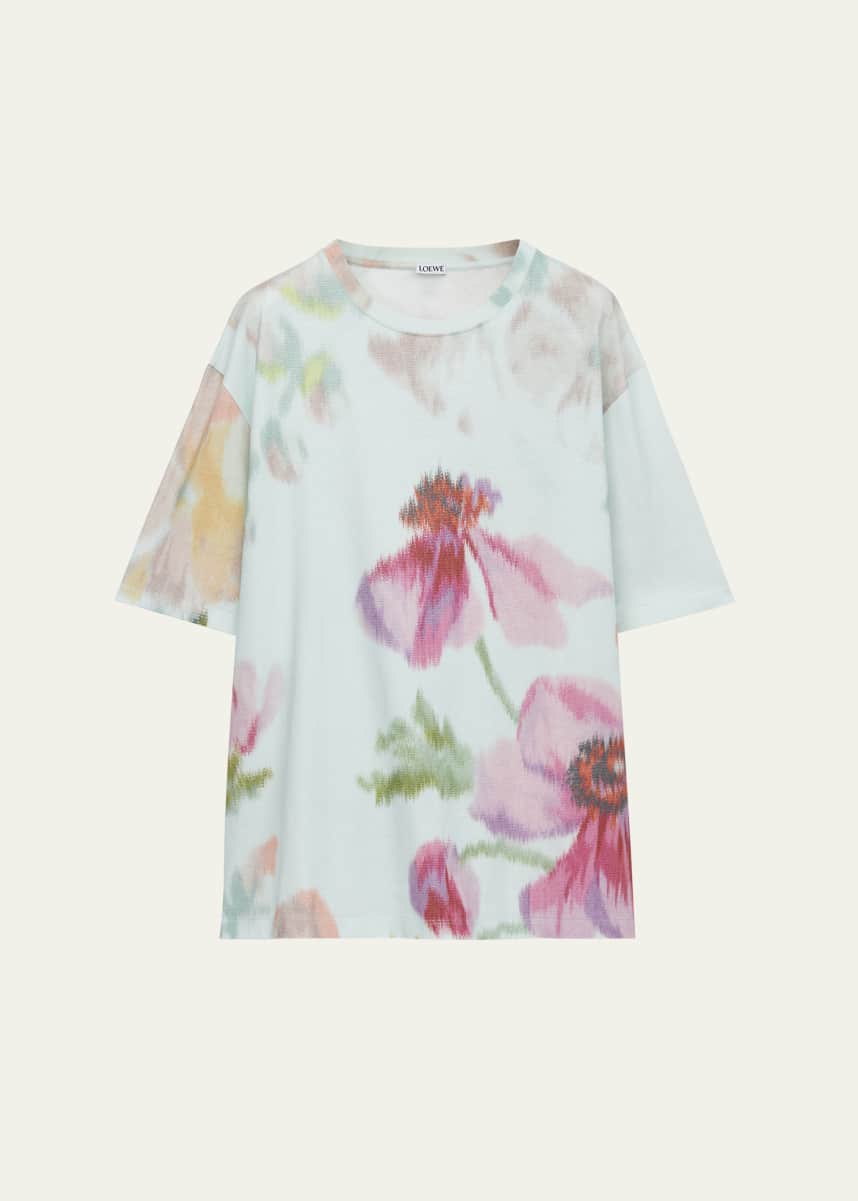 Loewe Men's Jersey Abstract Floral Crewneck T-Shirt