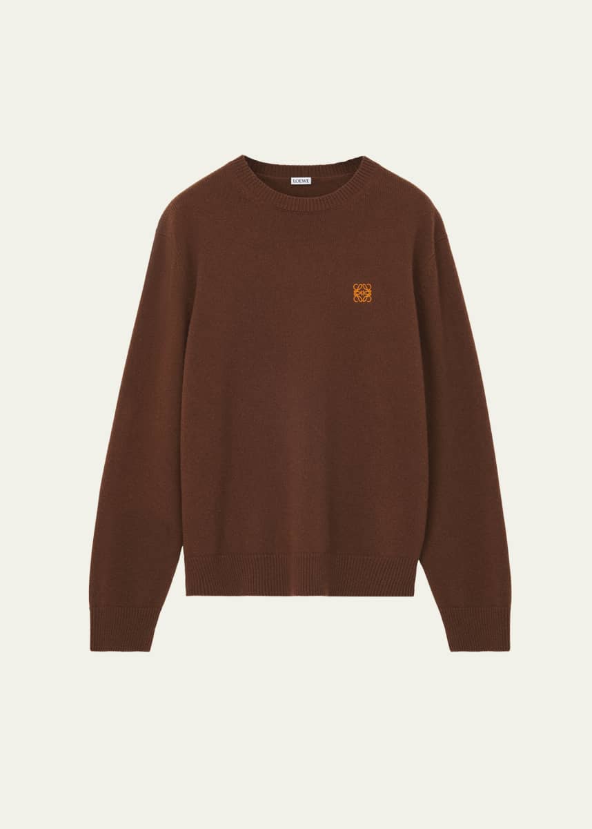 Loewe Men's Wool Mini-Anagram Crewneck Sweater