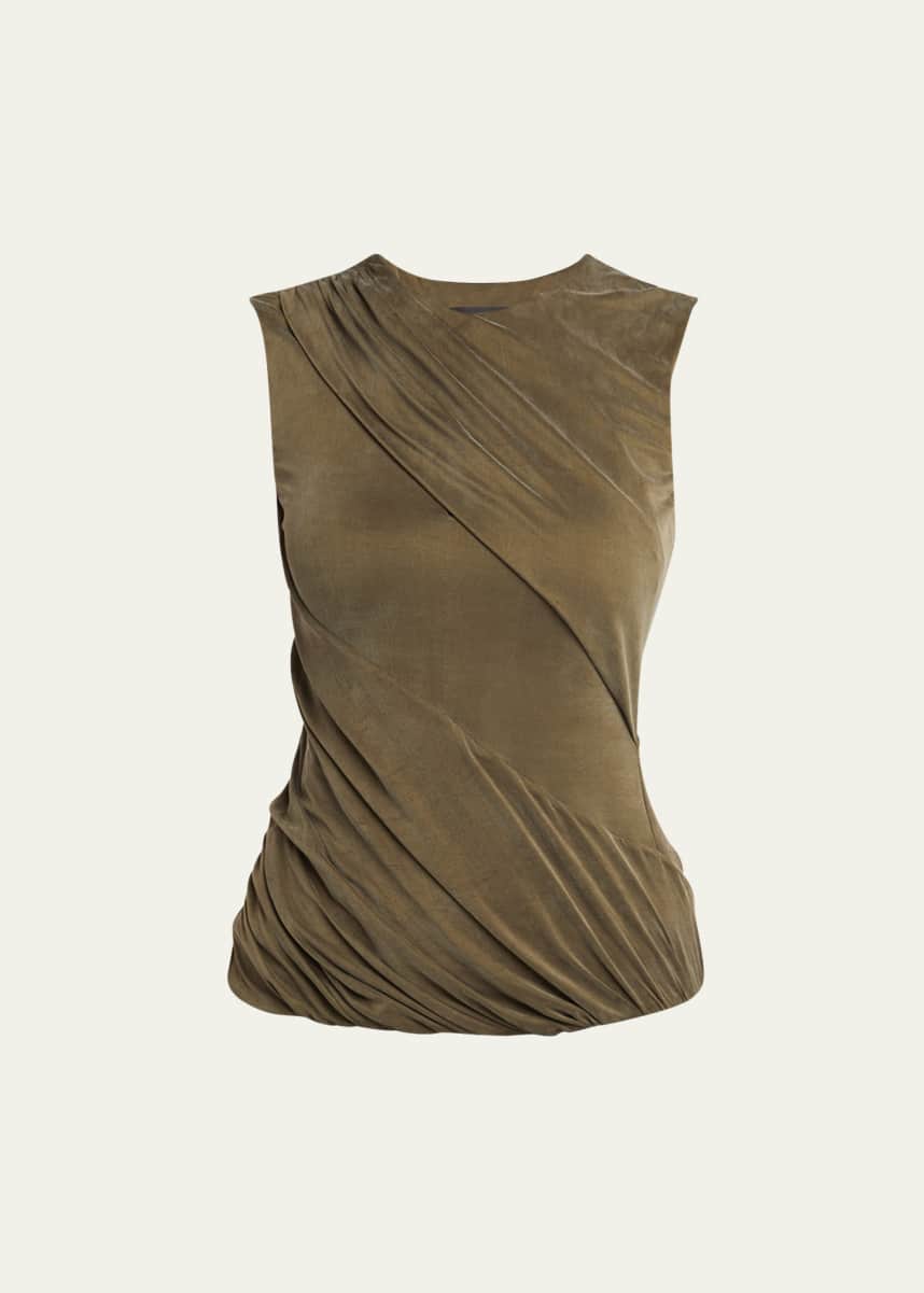 Giorgio Armani Ruched Jersey Cupro Tank Top
