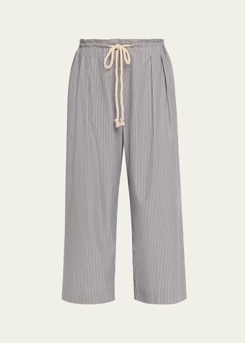 MARIA MCMANUS Railroad Stripe Pleated Drawstring Pants