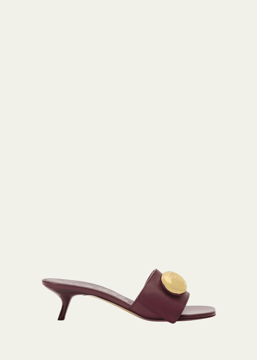 Loewe Pebble Leather Slide Sandals