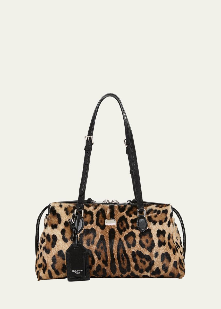 Vittoria Cheetah-Print Pony Hair Shoulder Bag
