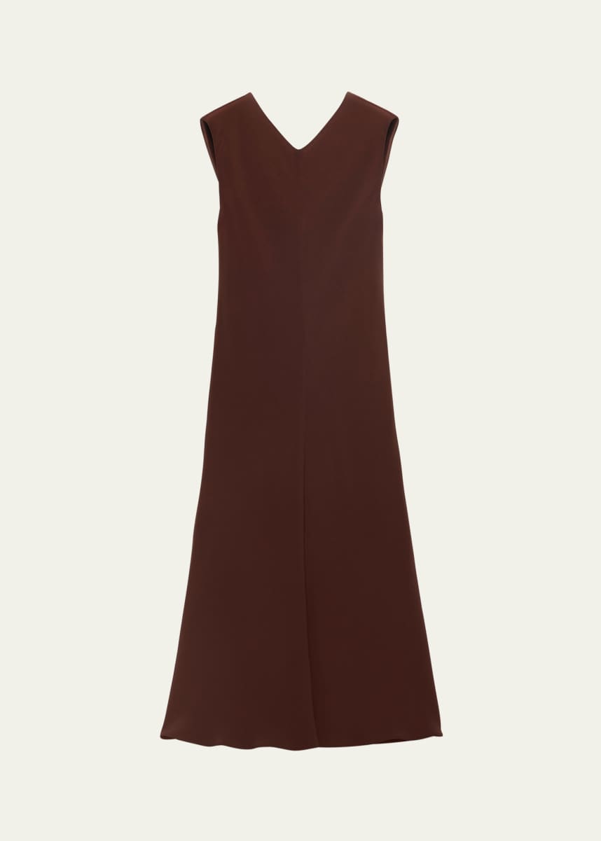 Prada Sleeveless Open-Back Cady Crepe Midi Dress