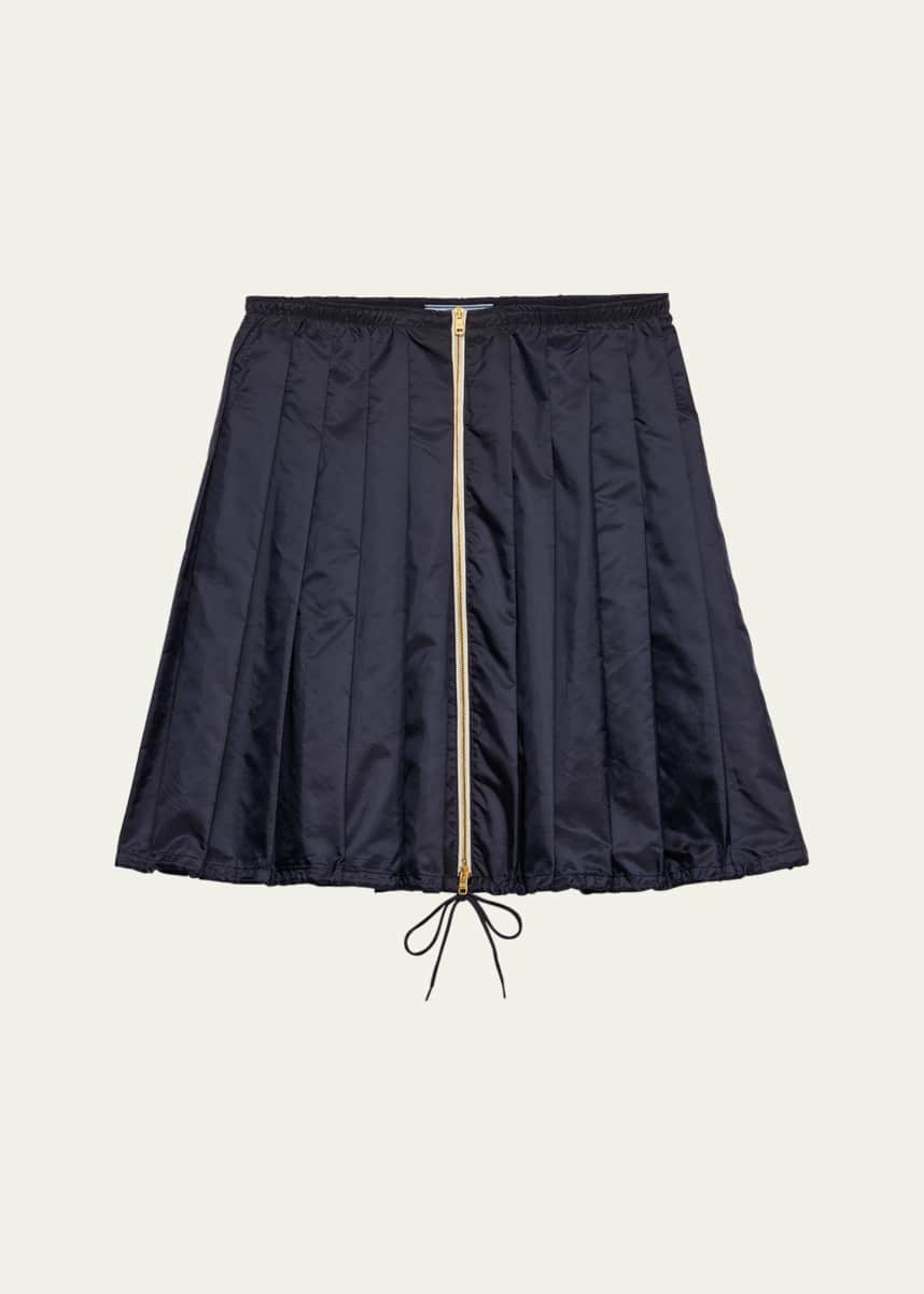 Prada Pleated Re-Nylon Drawstring Skirt