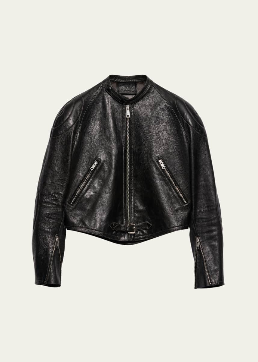Prada Cropped Leather Jacket