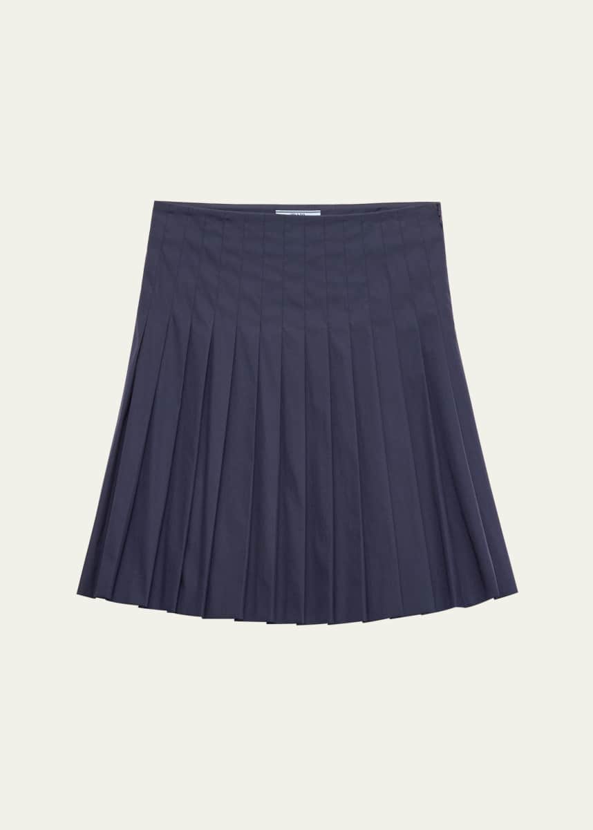 Prada Pleated Poplin Short Skirt