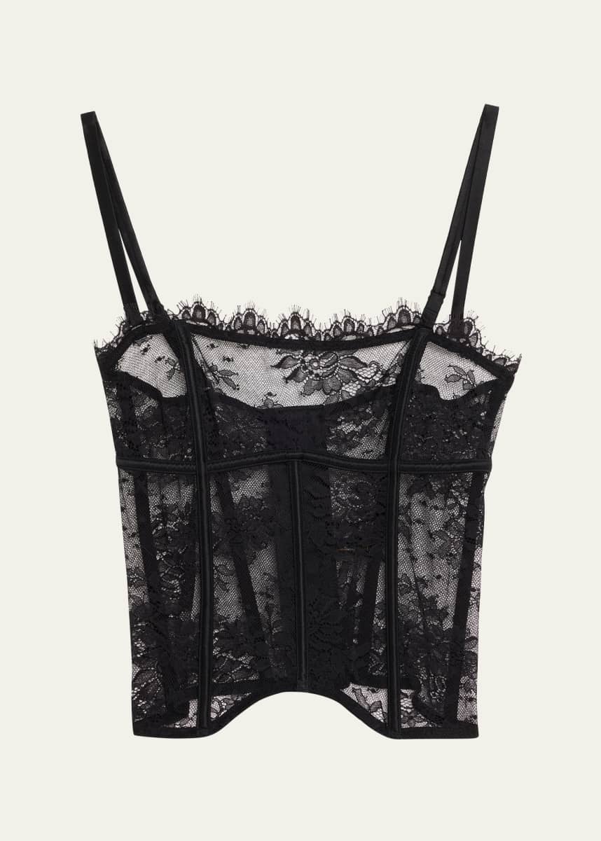 Kiki De Montparnasse Jolie Strapless Scalloped Lace Bustier