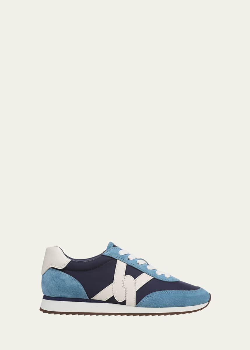 Veronica Beard Penrose Mixed Leather Runner Sneakers