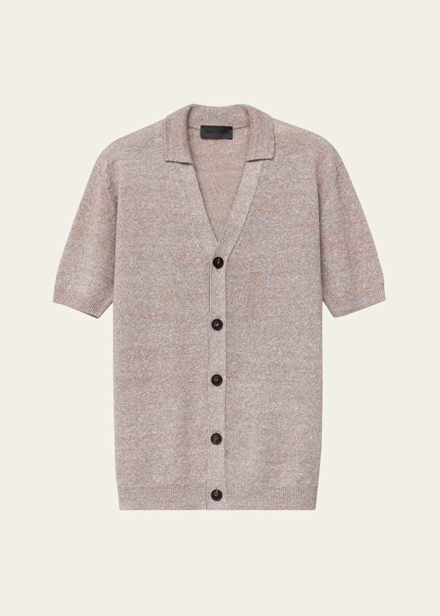 Iris Von Arnim Men's Luverne Linen and Cotton Knit Polo Shirt