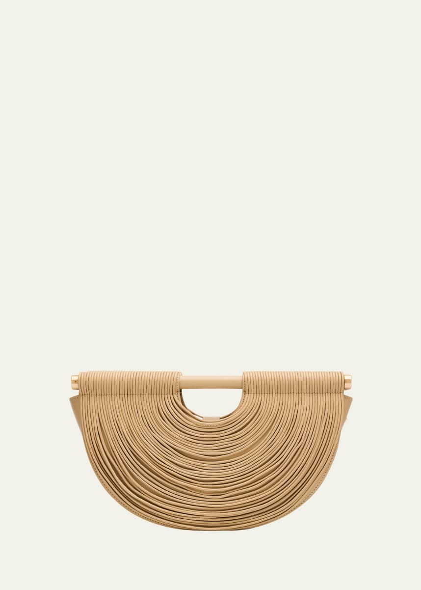 Cult Gaia Lou Draped Leather Clutch Bag