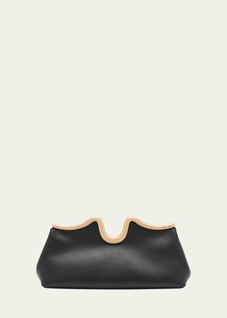 Cult Gaia Valma Sculptural Leather Clutch Bag