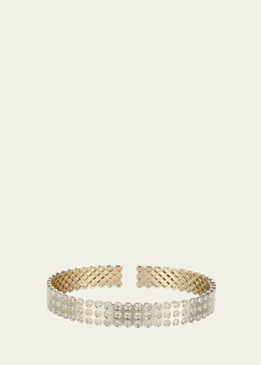 TYPE JEWELRY LEGGO 2.0 Large 14K Gold Diamond Bangle