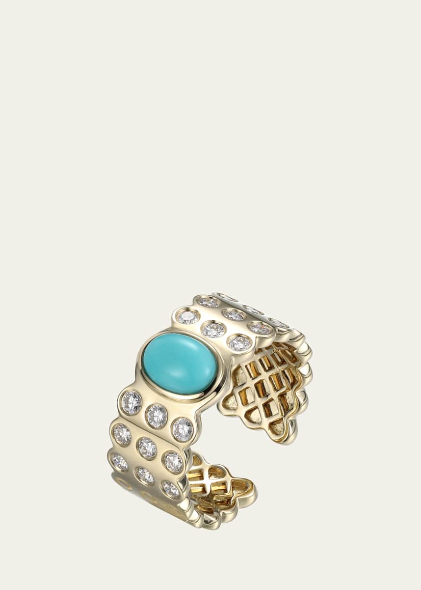 TYPE JEWELRY LEGGO 2.0 Turquoise Ring with Diamonds