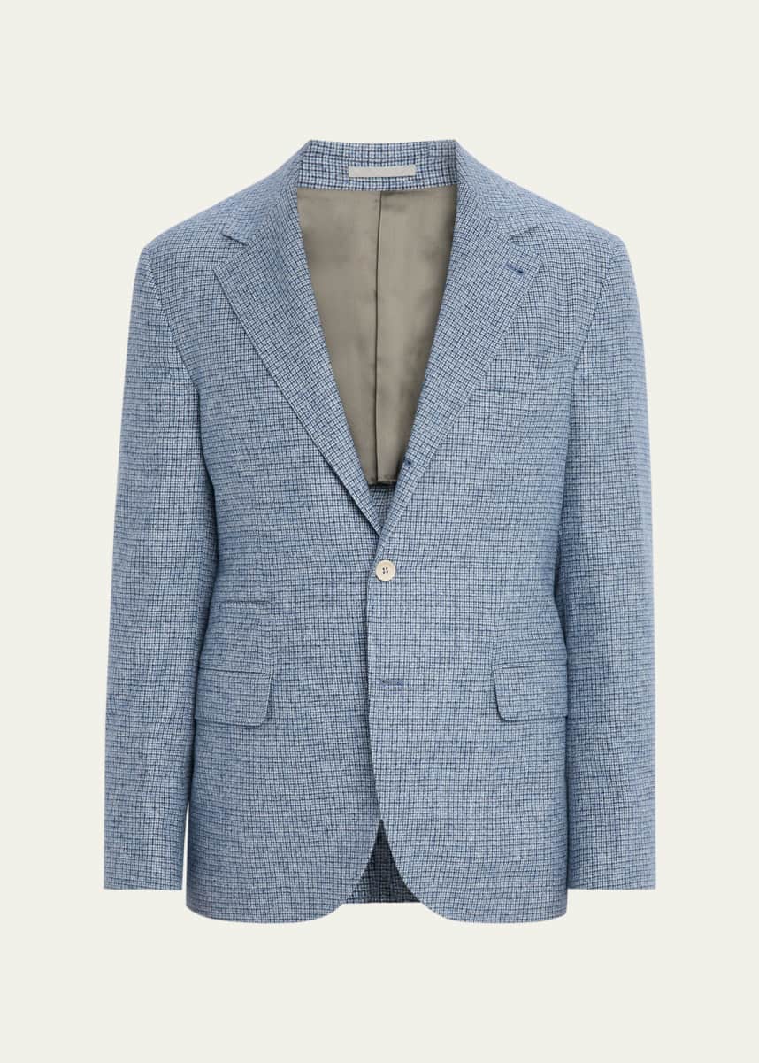Brunello Cucinelli Men's Micro-Check Houndstooth Sport Coat