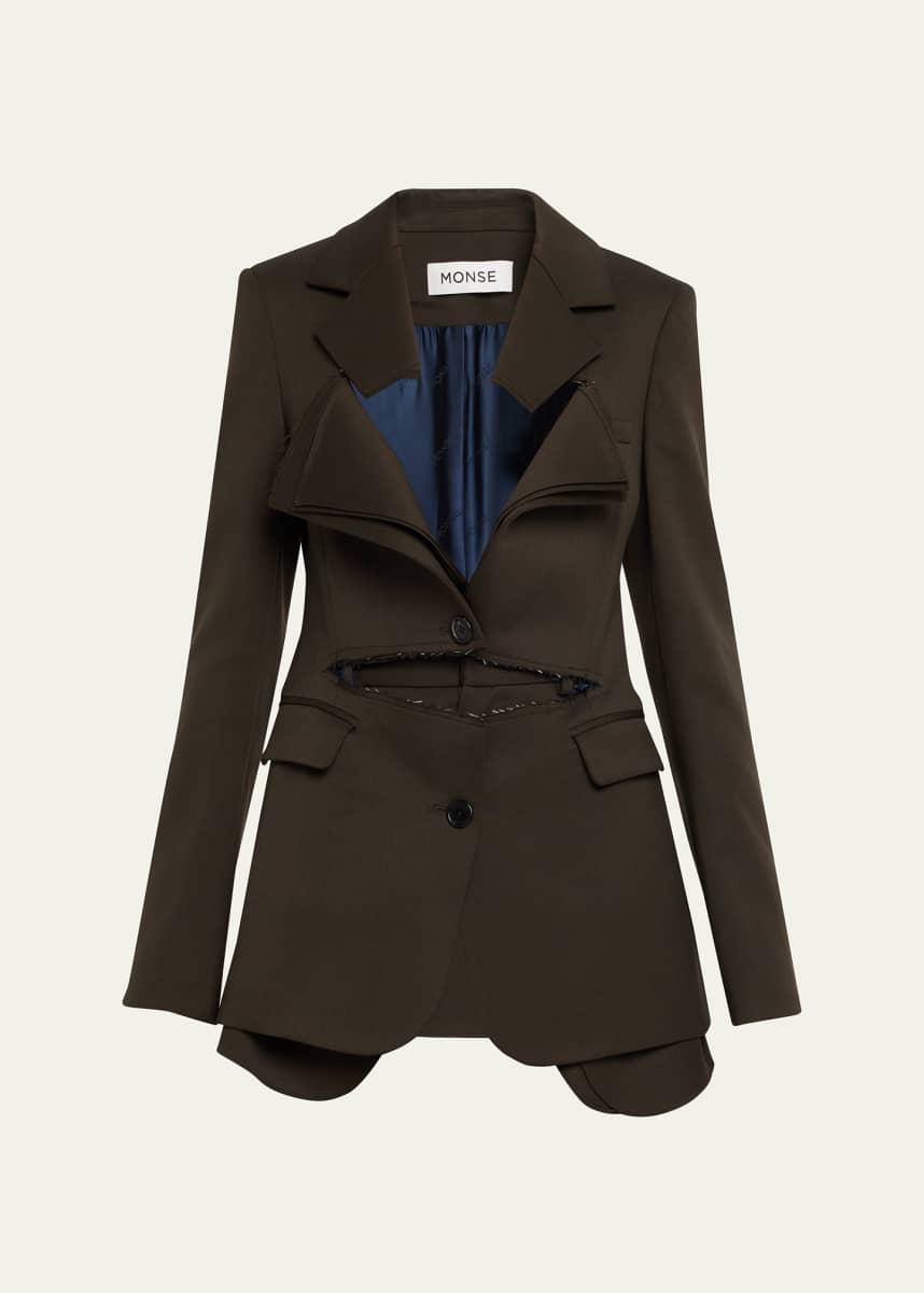 Monse Slashed Single-Breasted Blazer Jacket