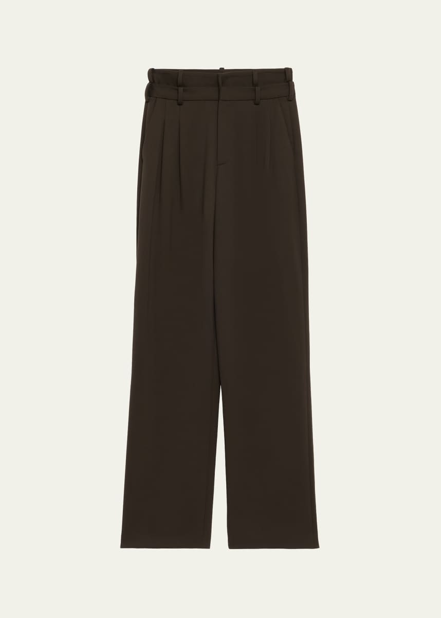 Monse Tailored Double-Waistband Straight-Leg Trousers