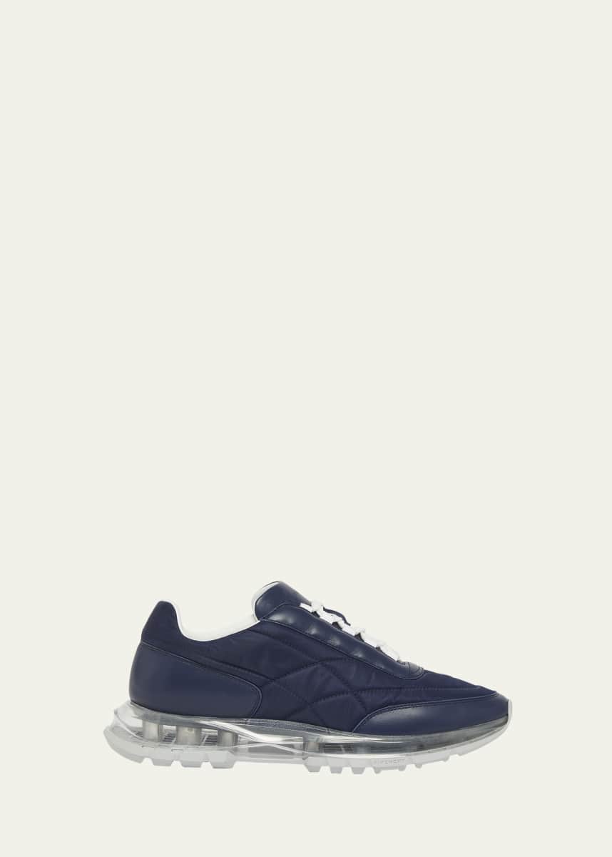 Givenchy Men's Clear-Sole Nylon and Leather Sneakers