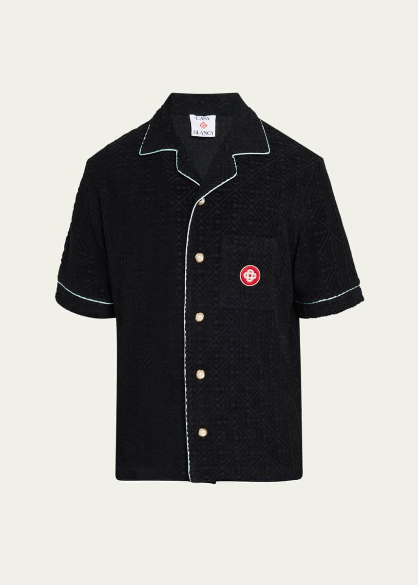 CASABLANCA Men's Terry Monogram Short-Sleeve Shirt