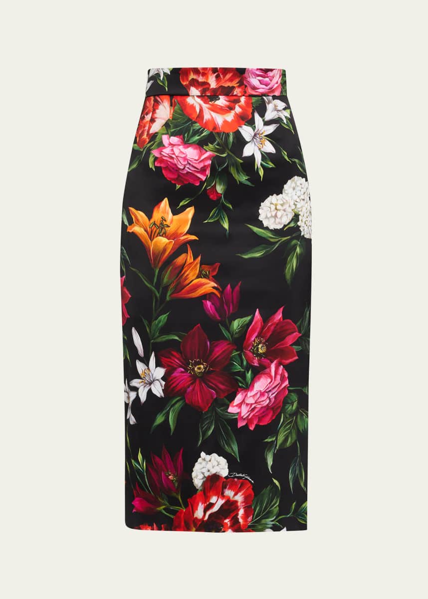 Dolce&Gabbana Floral Bouquet Midi Skirt