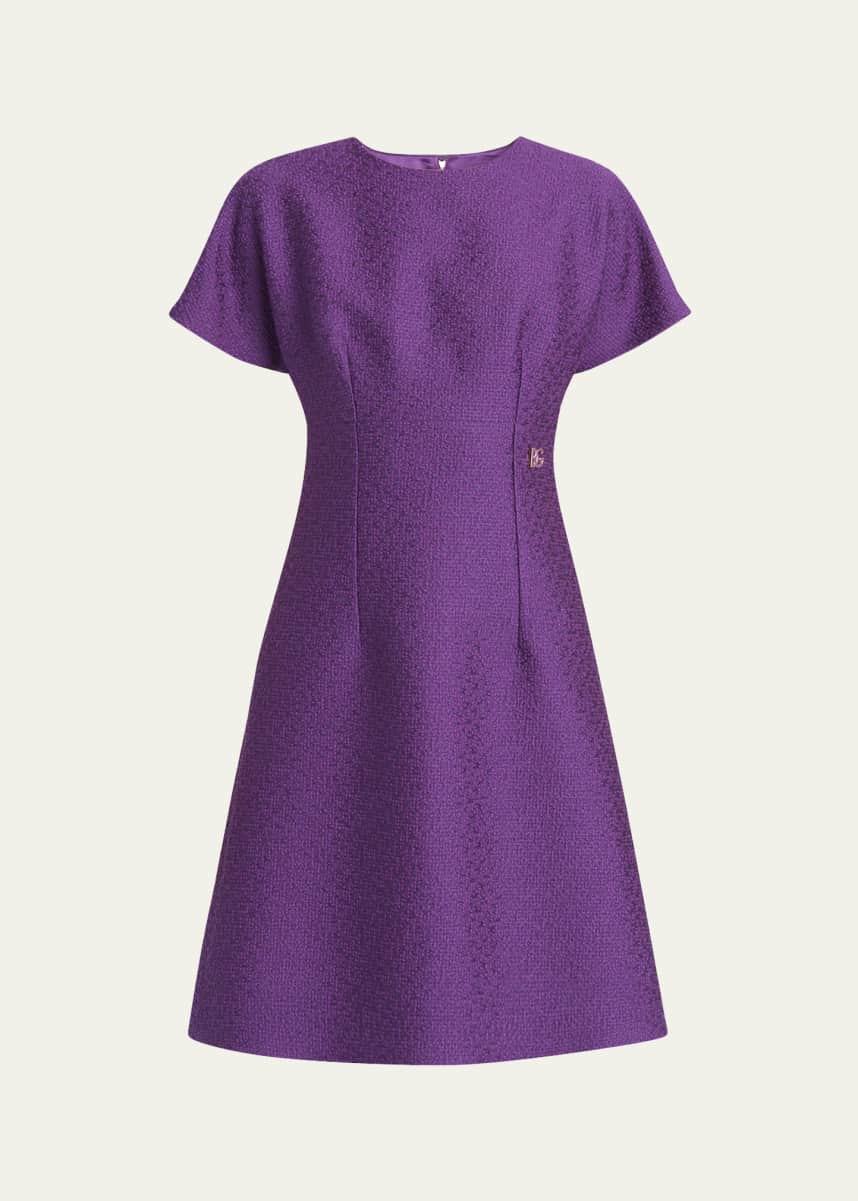 Dolce&Gabbana Rachel Short-Sleeve Tweed Mini Dress