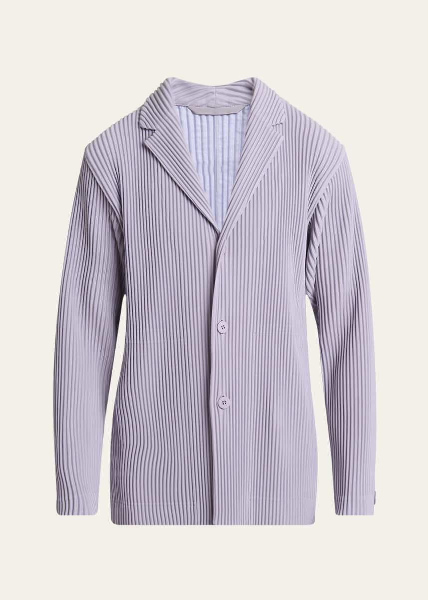 Homme Plisse Issey Miyake Men's Pleated Single-Breasted Sport Coat