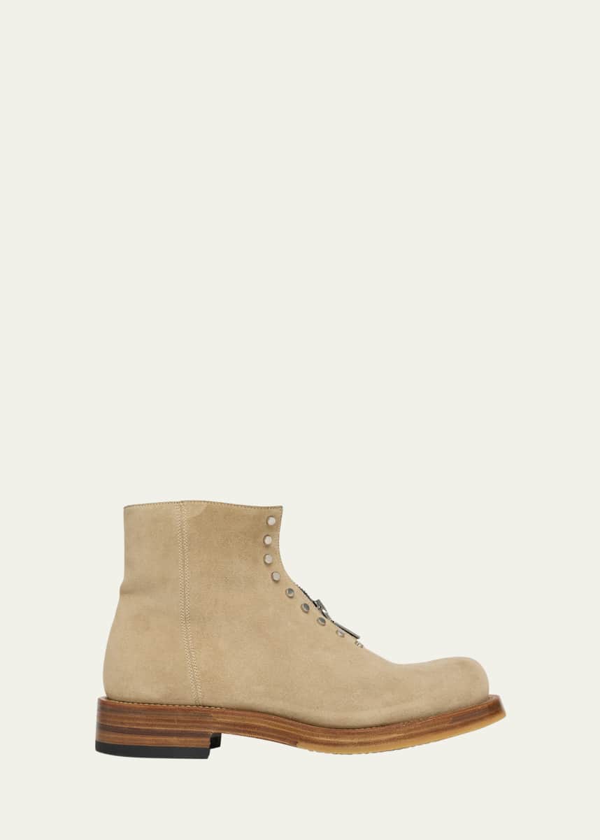 McQueen Men's The Maker Suede Zip-Up Boots